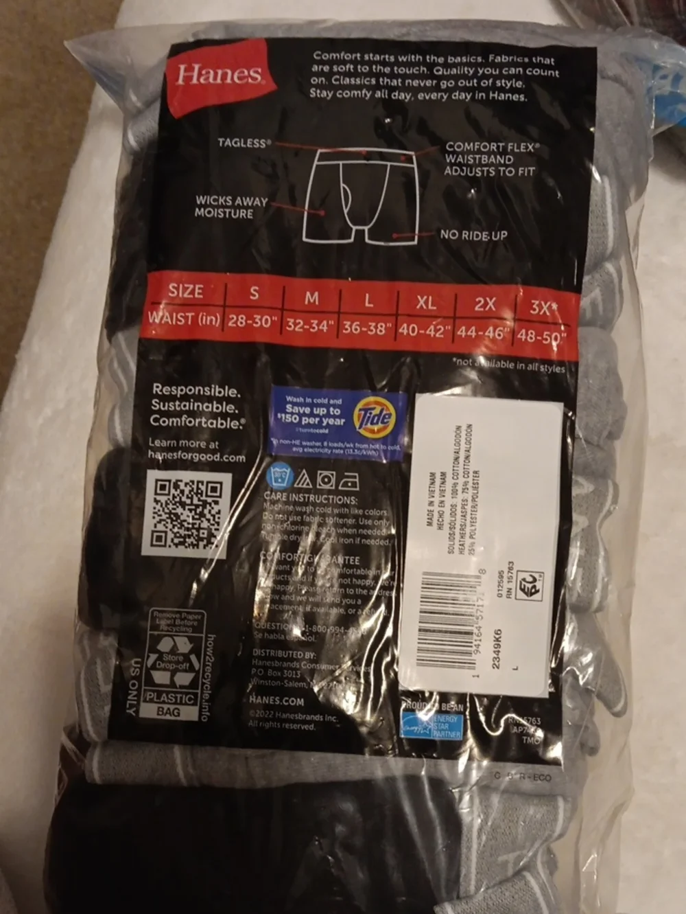 Hanes Men's Boxer Briefs Pack - Black and Gray